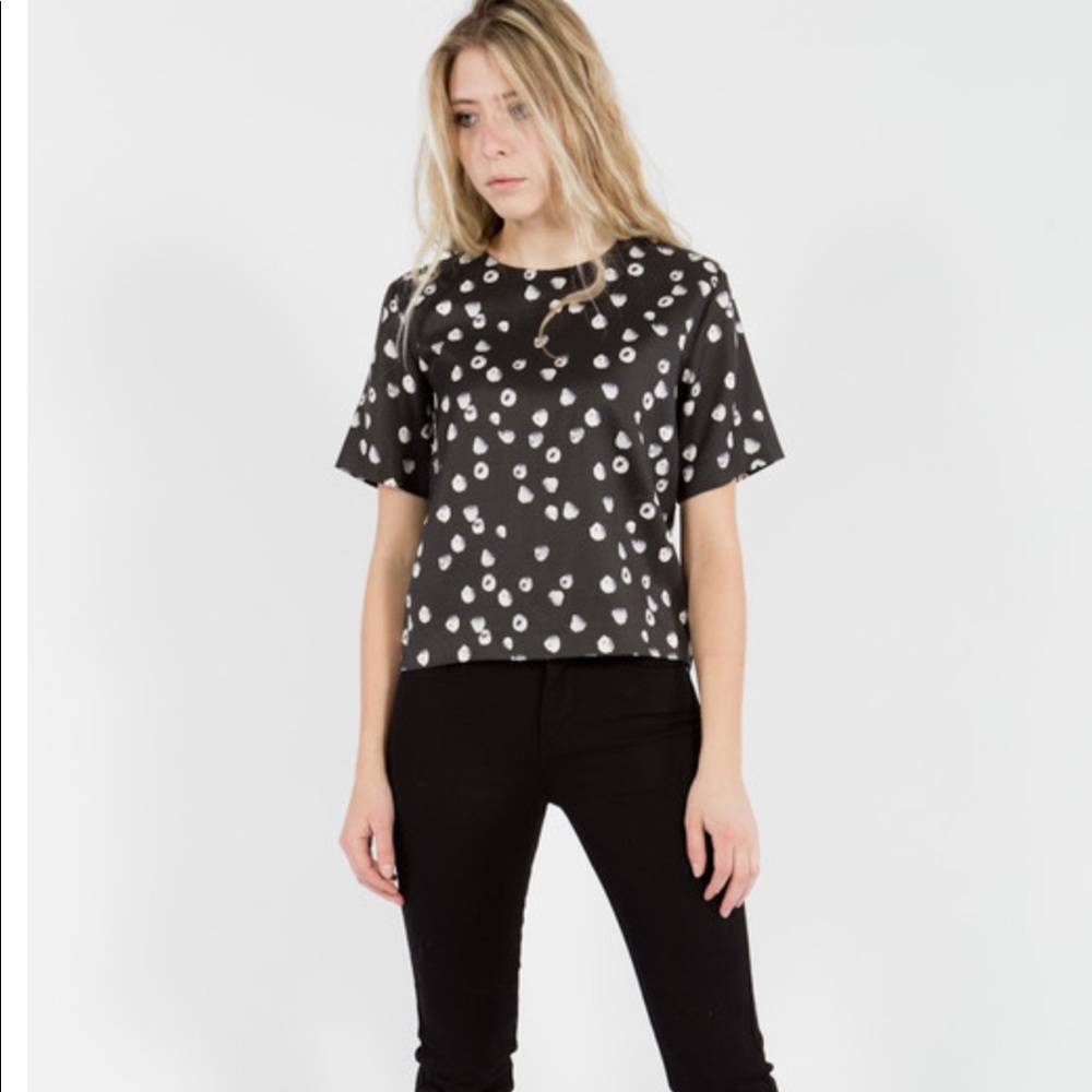 Band of Outsider raspberries print silk top
